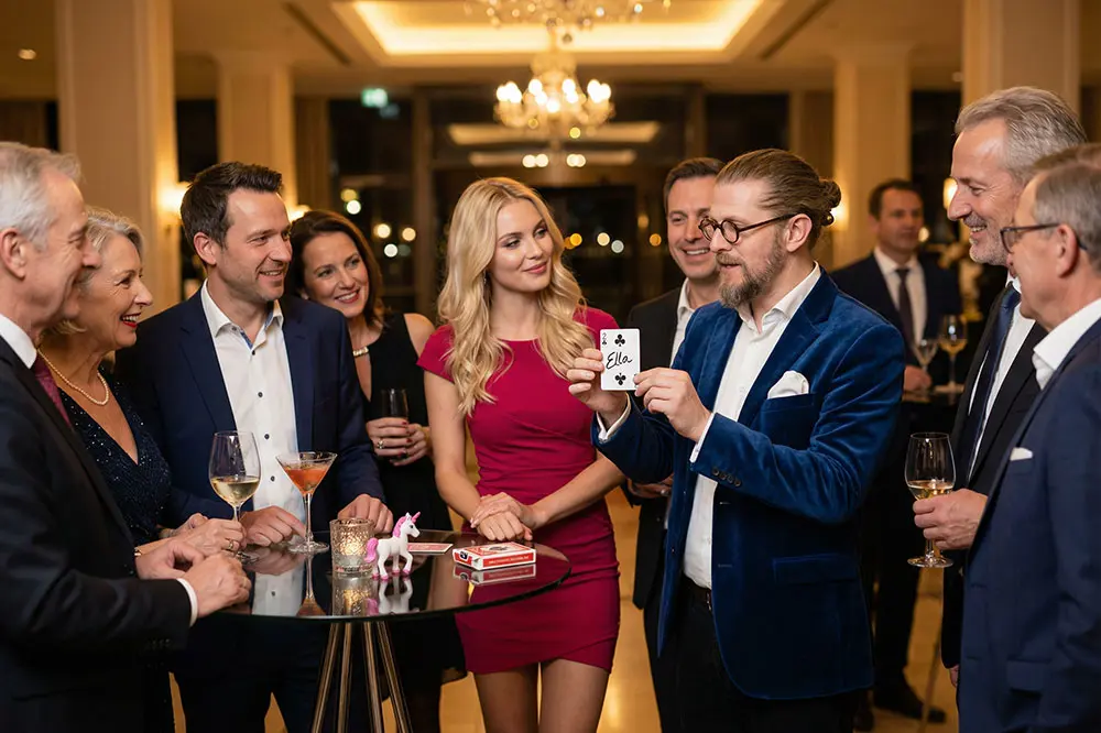 Close-up Zauberei als Walking Act in Kiel